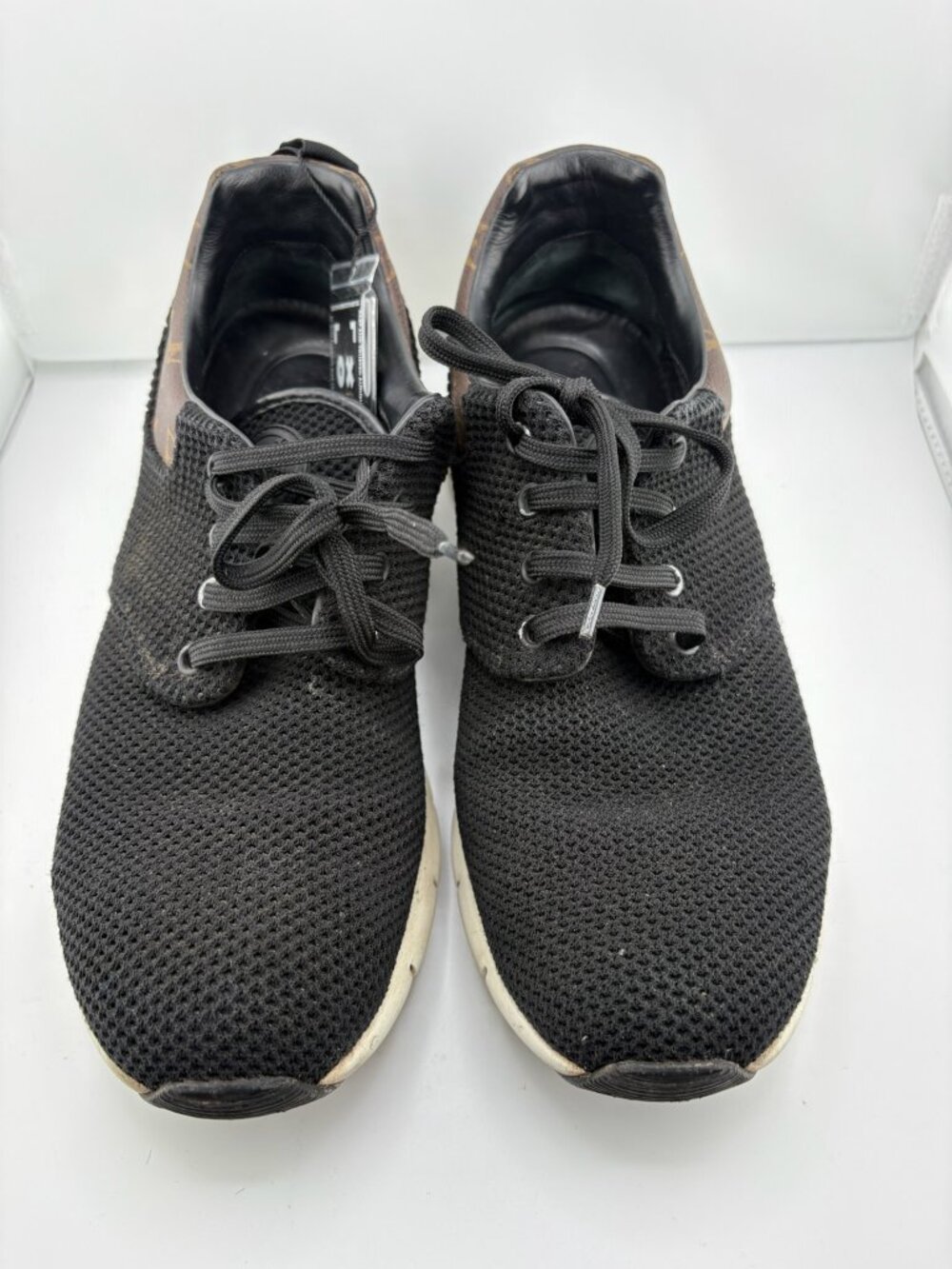 #S134  Louis Vuitton Black with Brand Logos Sneaker